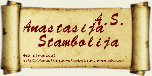 Anastasija Stambolija vizit kartica